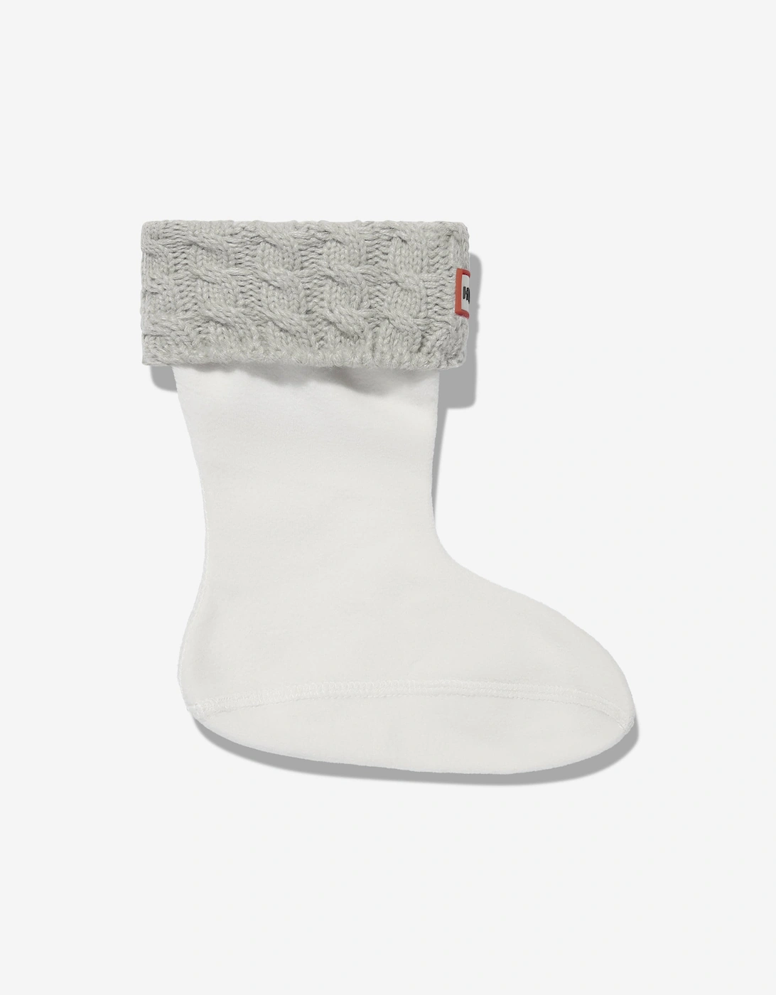 Kids Recycled 6 Stitch Cable Boot Socks in Grey, 5 of 4