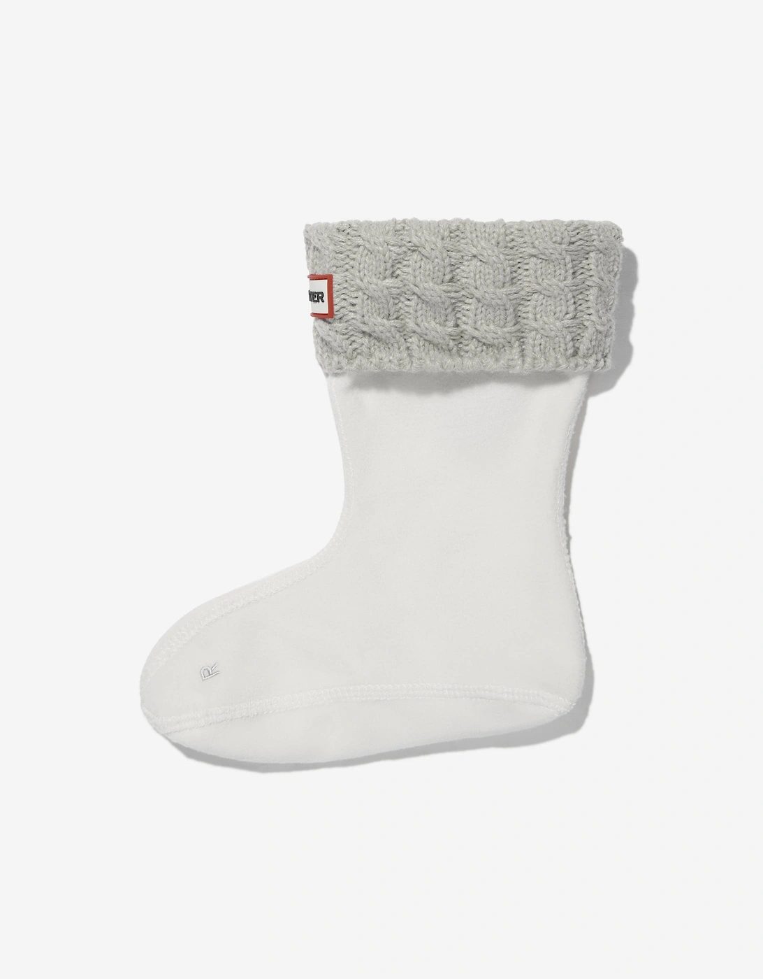 Kids Recycled 6 Stitch Cable Boot Socks in Grey