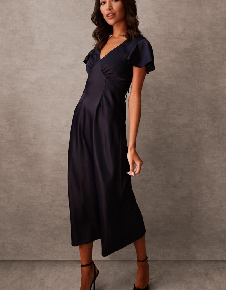 Luxe Angel Sleeve Midi Dress