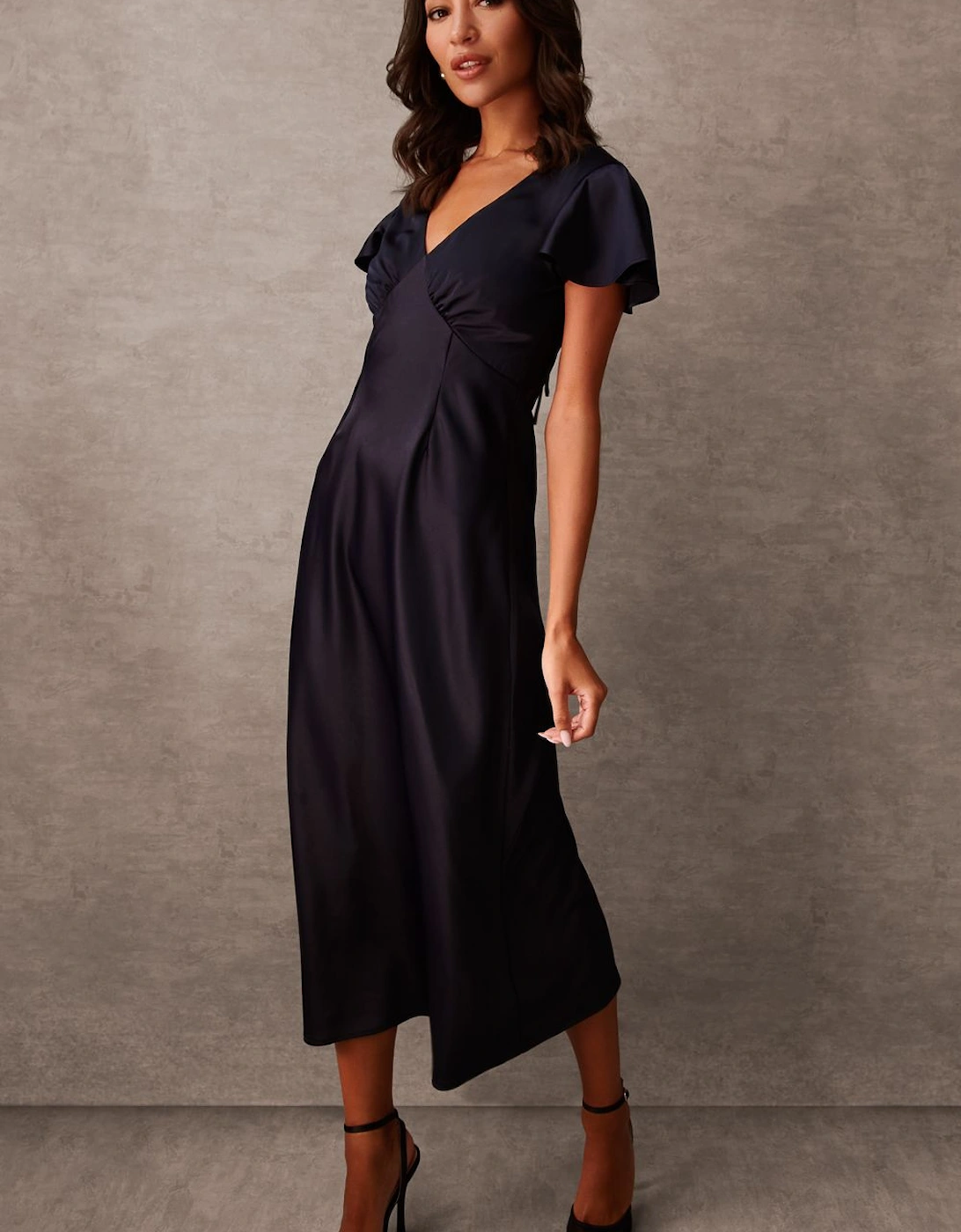 Luxe Angel Sleeve Midi Dress, 2 of 1