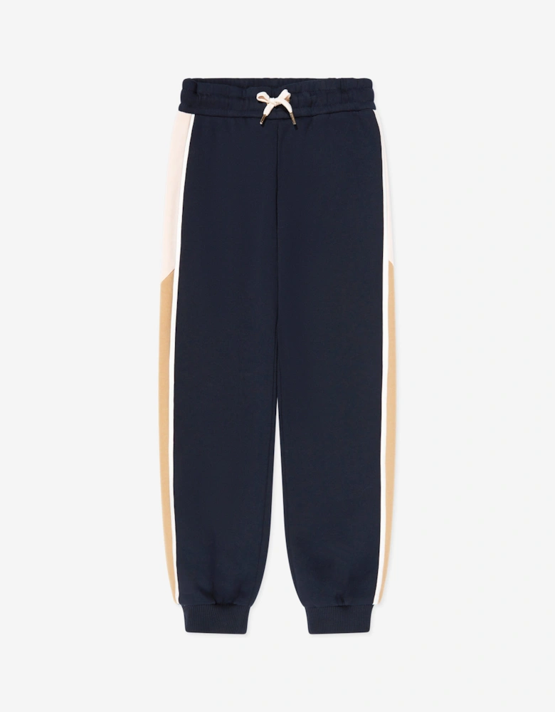 Girls Contrast Joggers in Navy