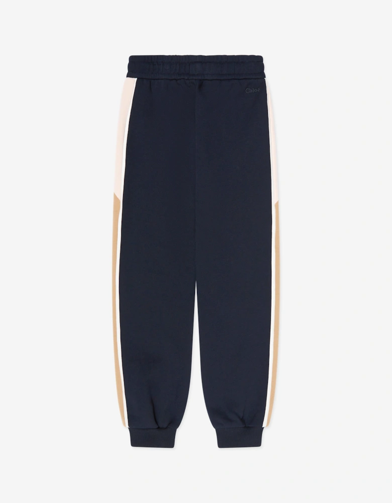 Girls Contrast Joggers in Navy