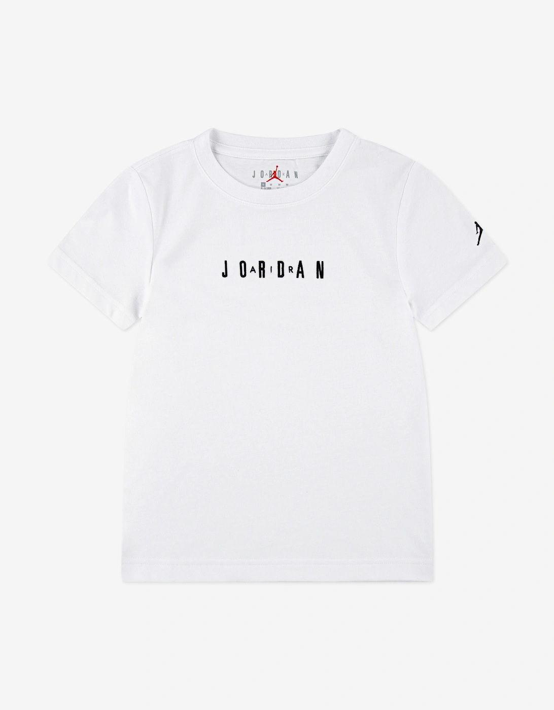 Boys MJ Wordmark Embroidered T-Shirt in White, 5 of 4