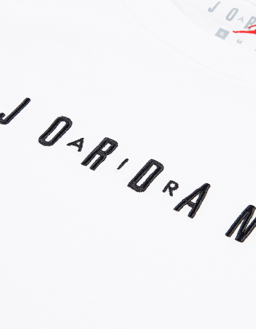 Boys MJ Wordmark Embroidered T-Shirt in White