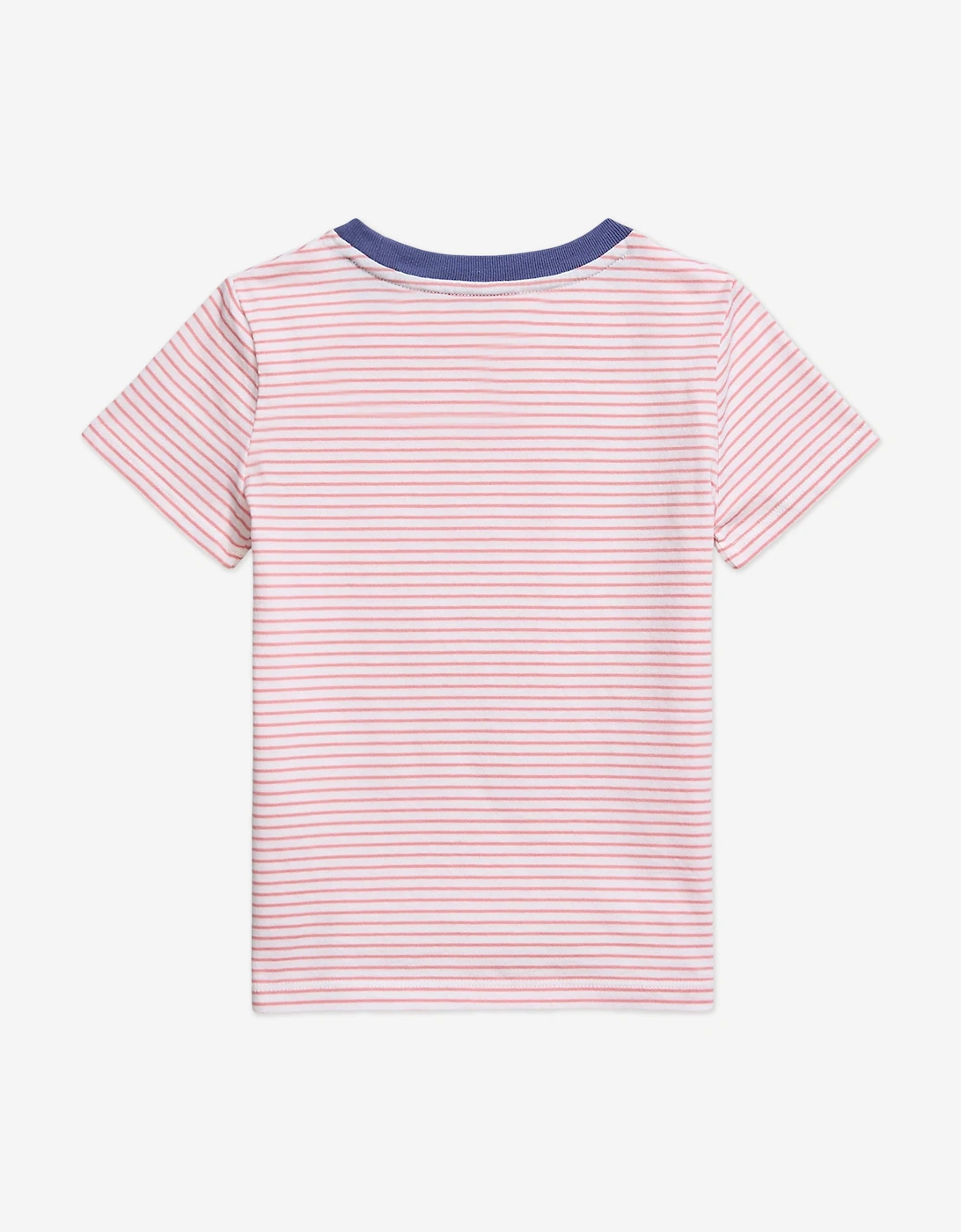Girls Striped Polo T-Shirt in Pink