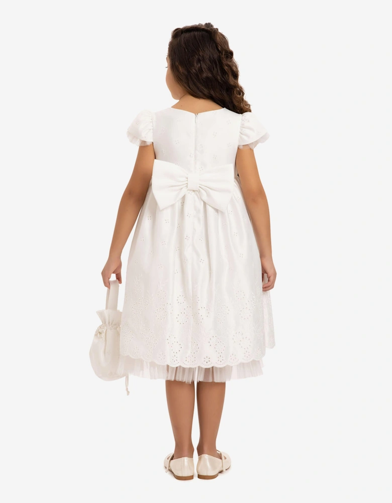 Girls Dress with Matching Bag in White