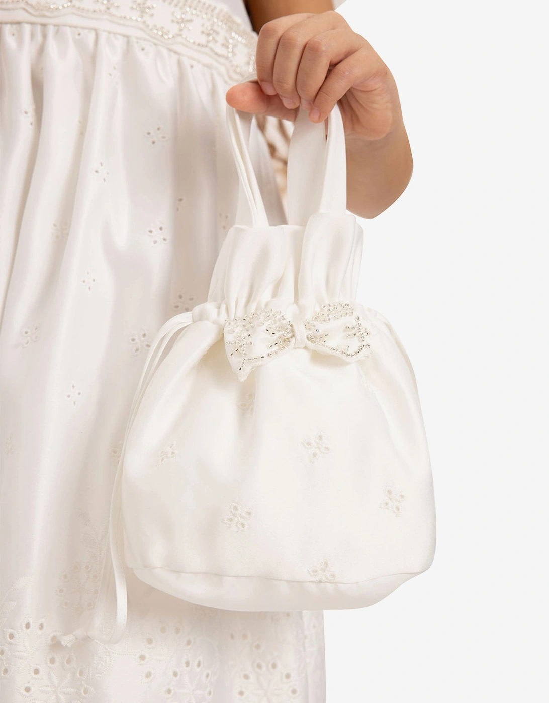 Girls Dress with Matching Bag in White