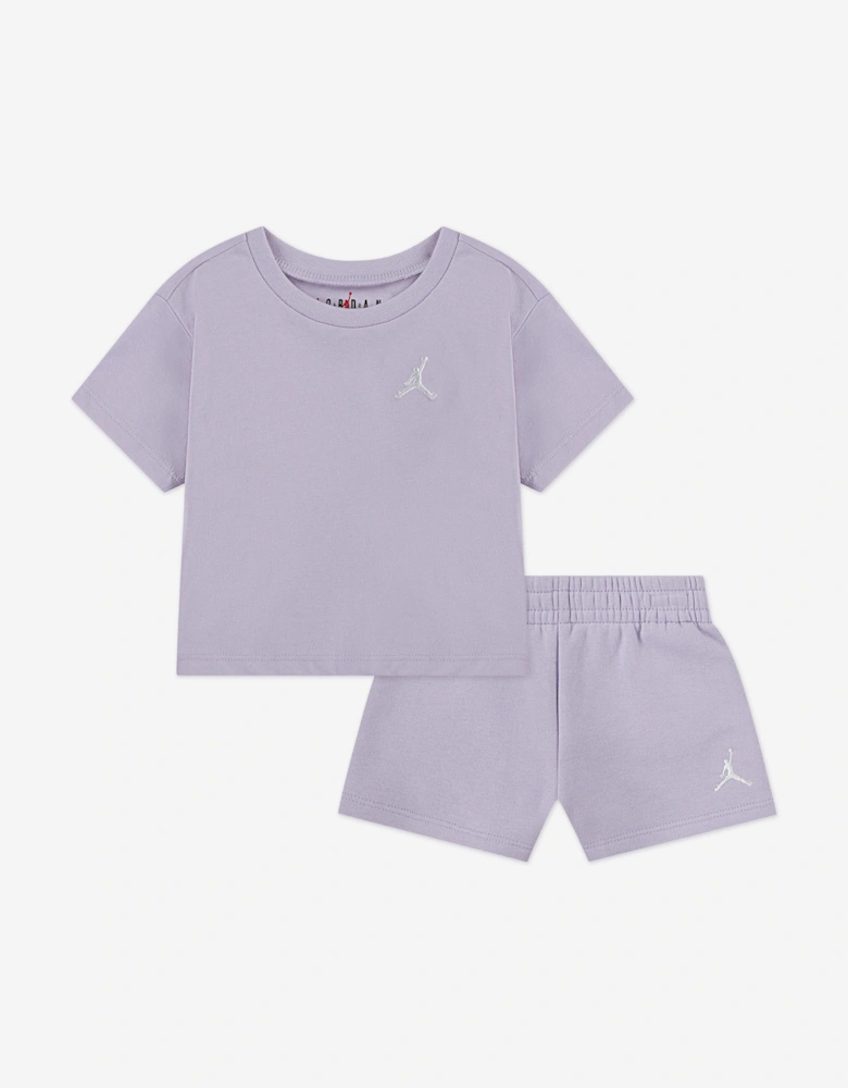 Girls Brooklyn Essential Fleece Short Set in Purple