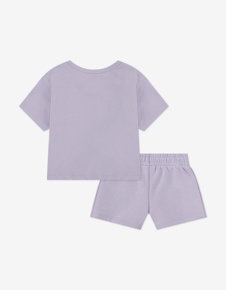 Girls Brooklyn Essential Fleece Short Set in Purple