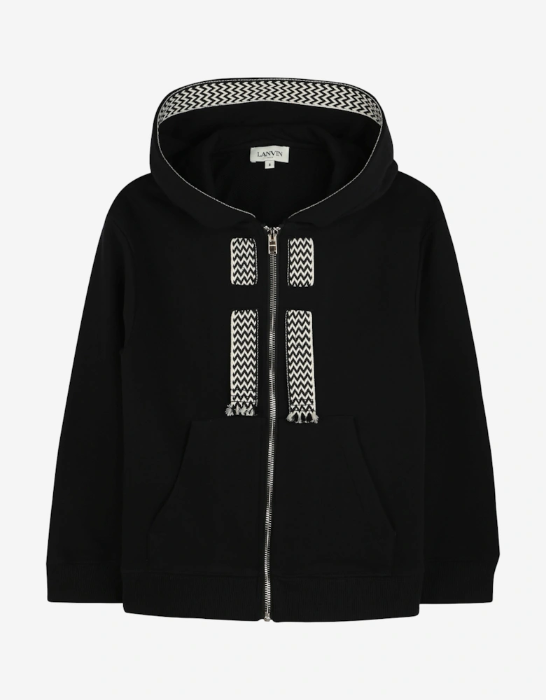 Boys Logo Zip Up Top in Black