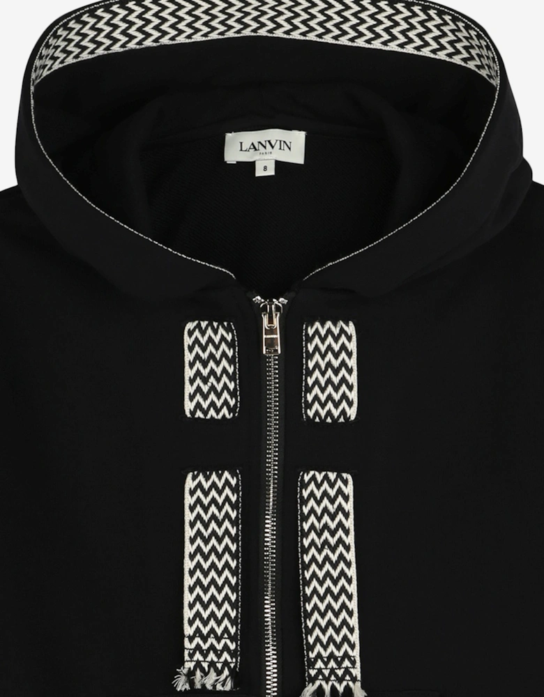 Boys Logo Zip Up Top in Black