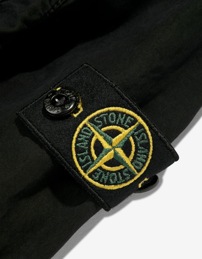 Boys Zip Up Pocket Overshirt in Black