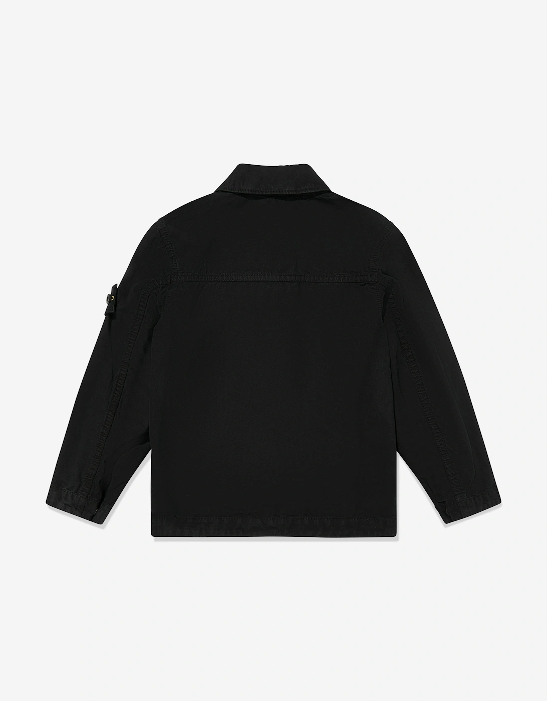 Boys Zip Up Pocket Overshirt in Black
