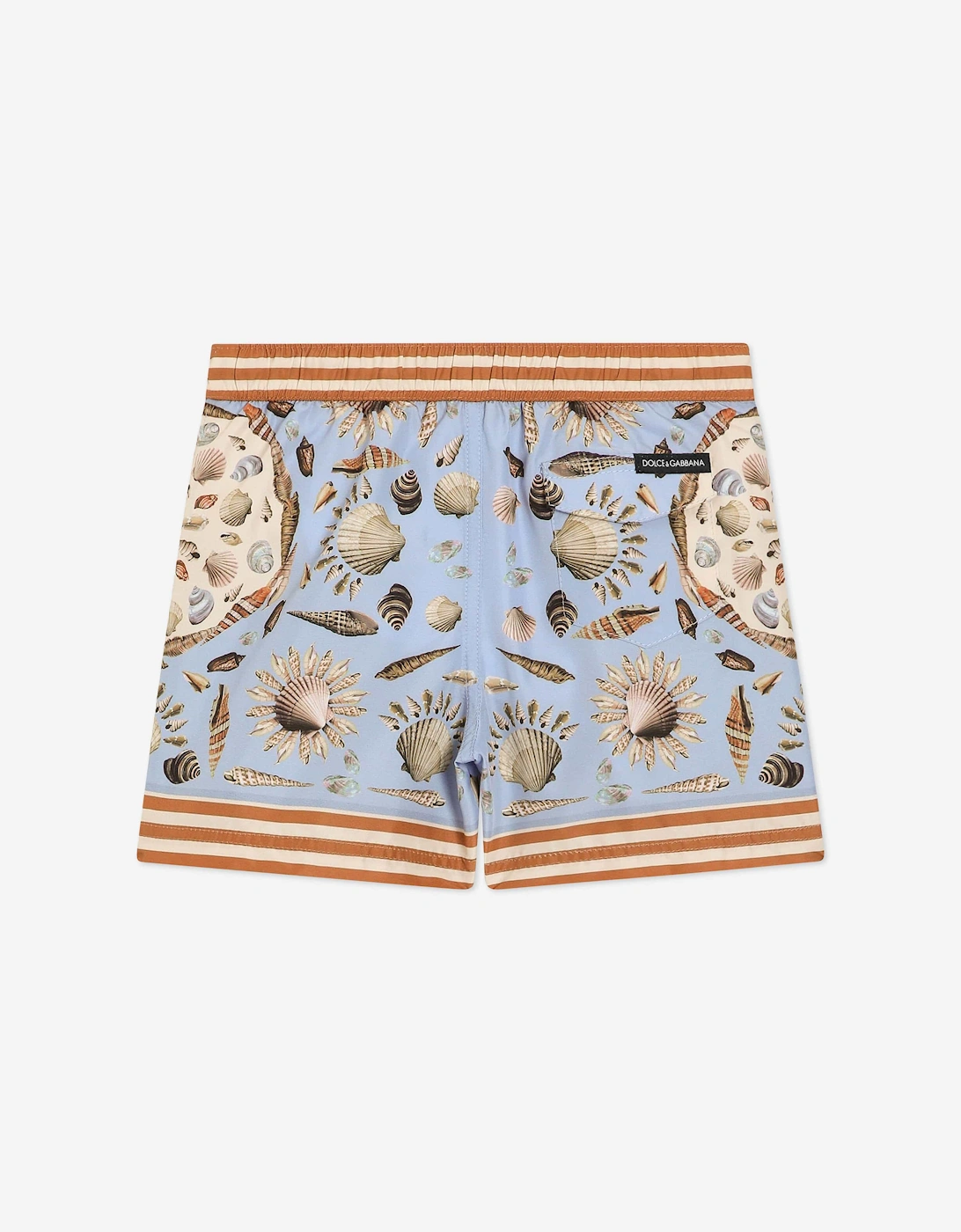 Baby Boys Shell Print Swim Shorts in Blue