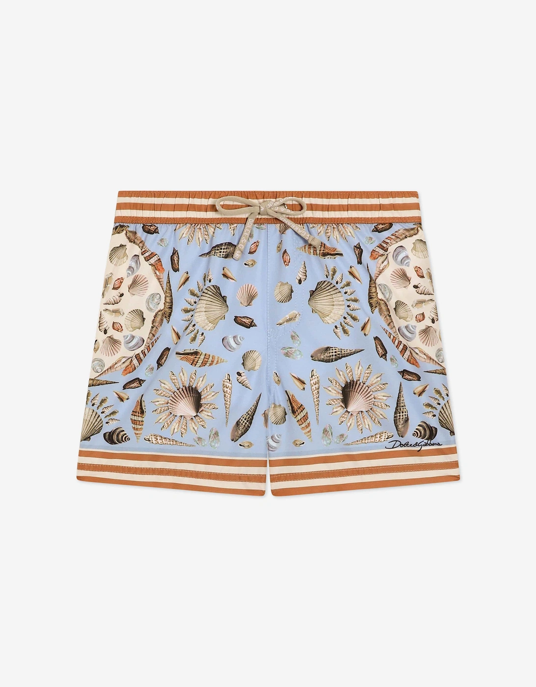 Baby Boys Shell Print Swim Shorts in Blue, 5 of 4