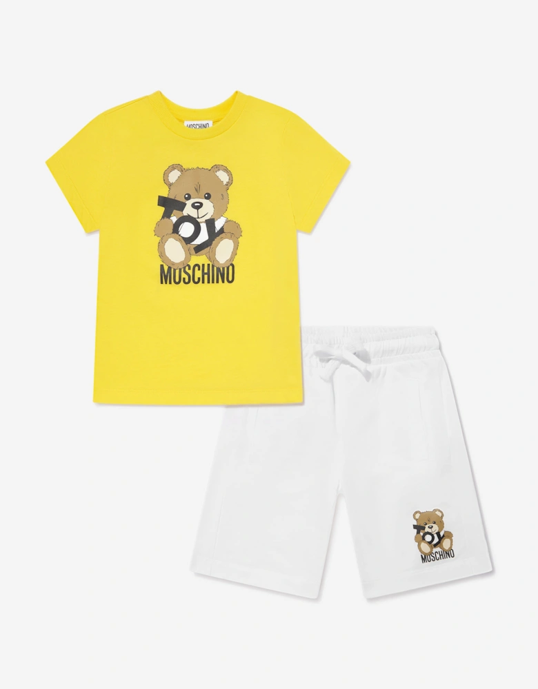 Boys Teddy Bear Short Set in Yellow