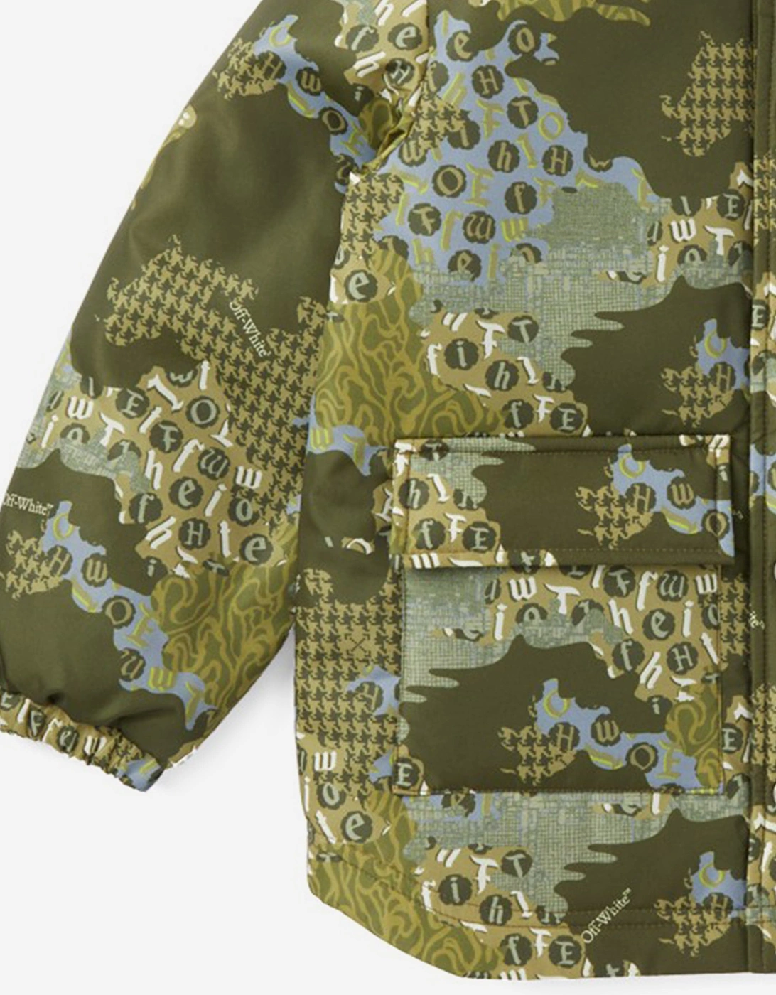 Boys Crazy Camo Padded Jacket in Green