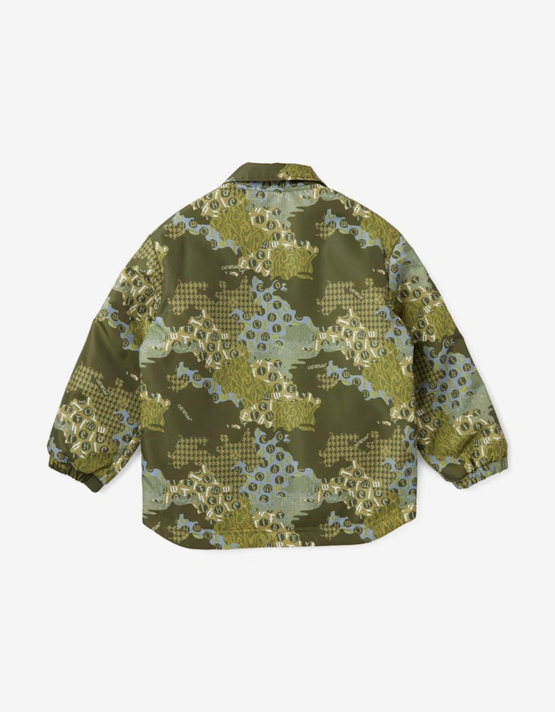 Boys Crazy Camo Padded Jacket in Green