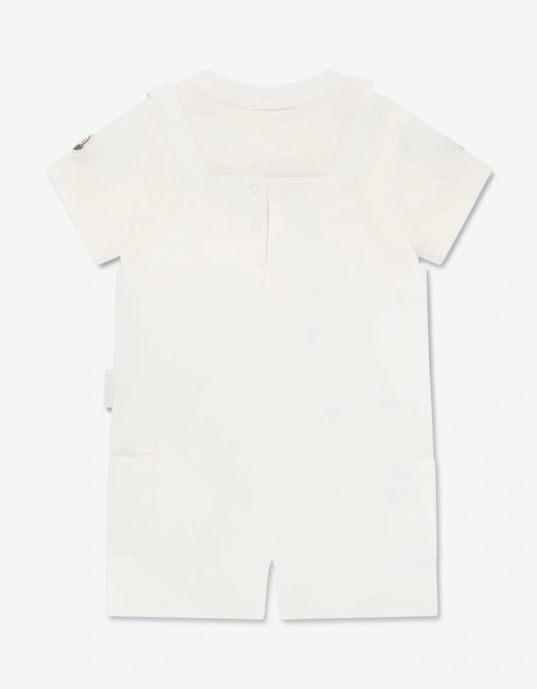 Enfant Baby Girls Logo Romper in Ivory