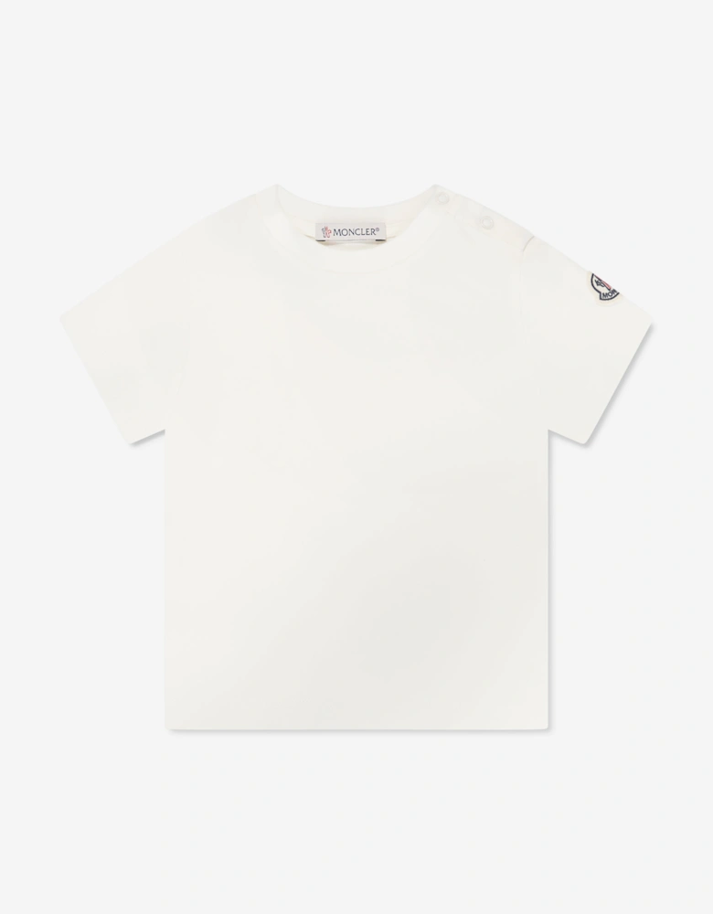 Enfant Baby Girls Logo Romper in Ivory