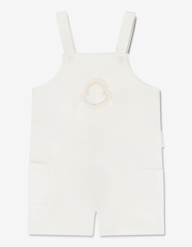 Enfant Baby Girls Logo Romper in Ivory