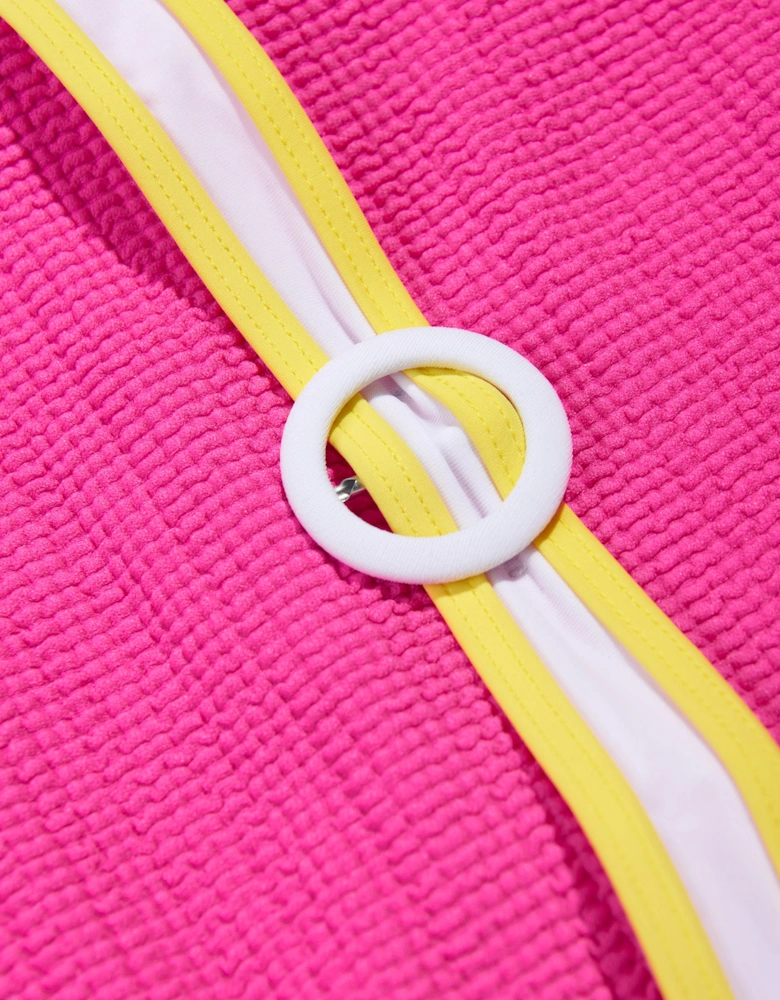 Girls Pinko Asymmetrical Swimsuit in Pink