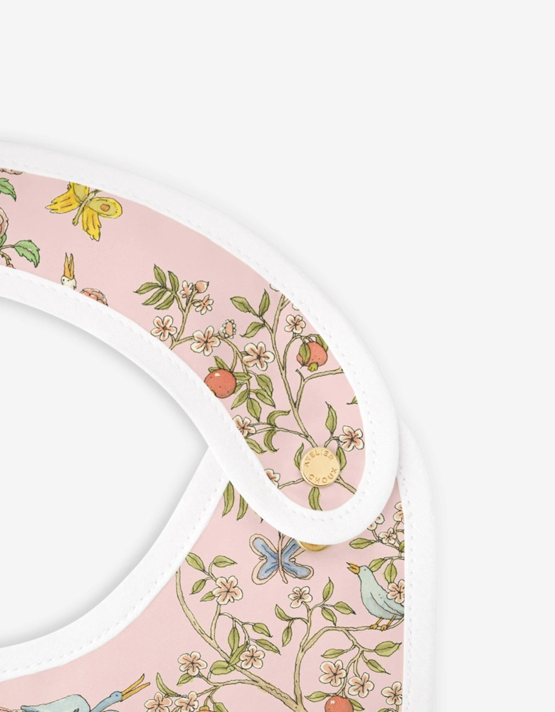 Baby Girls In Bloom Satin Bib in Pink