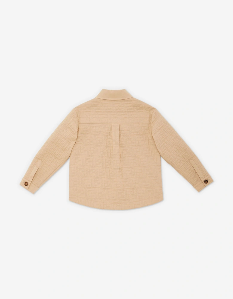 Kids FF Quilted Jacket in Beige