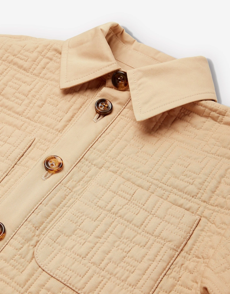 Kids FF Quilted Jacket in Beige