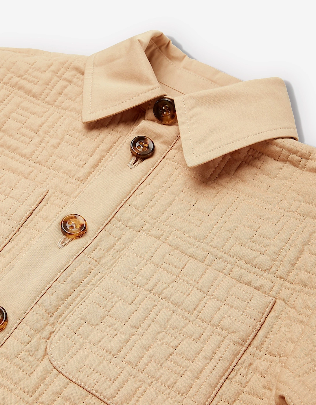 Kids FF Quilted Jacket in Beige