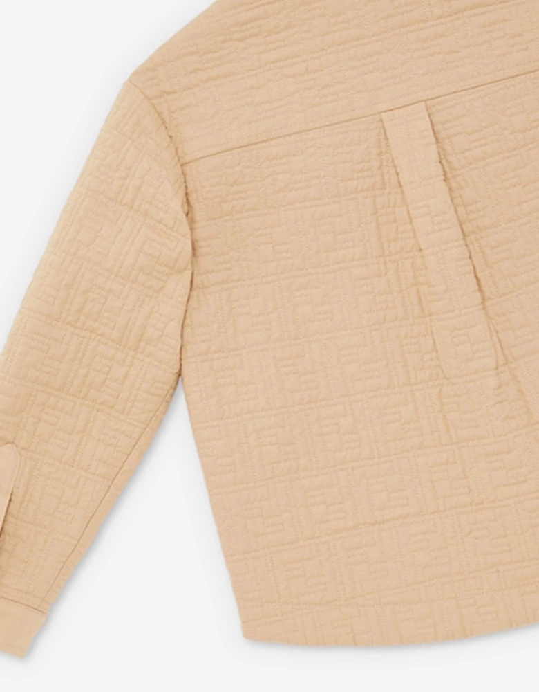 Kids FF Quilted Jacket in Beige