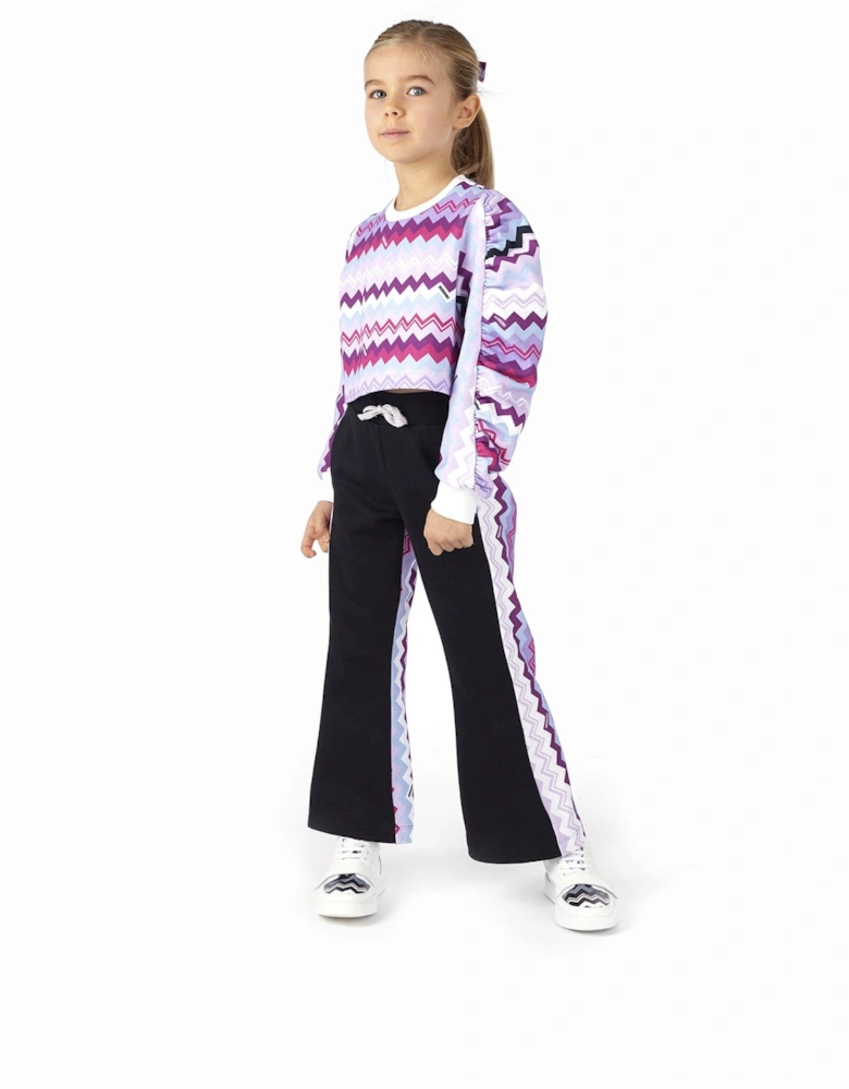 Girls Zigzag Joggers in Black