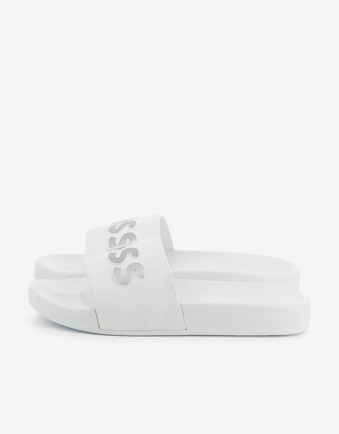 BOSS Boys Logo Sliders in White, 5 of 4