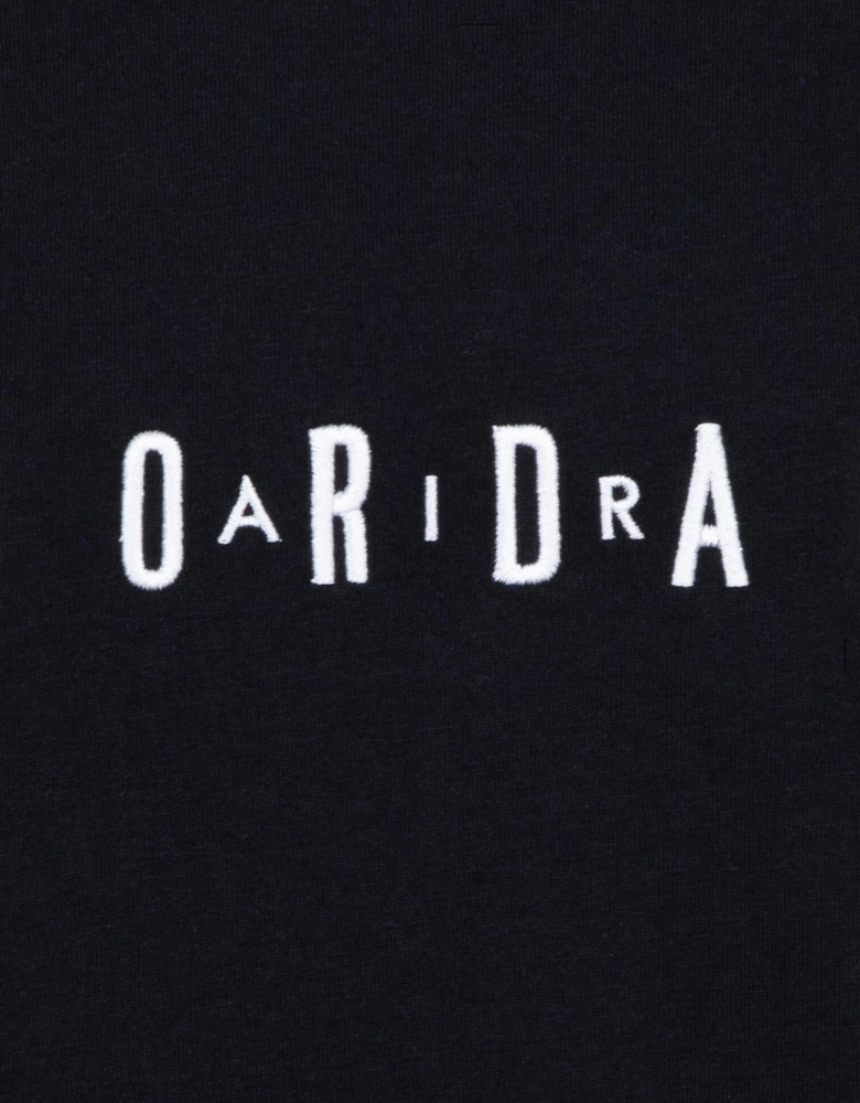 Boys MJ Wordmark Embroidered T-Shirt in Black