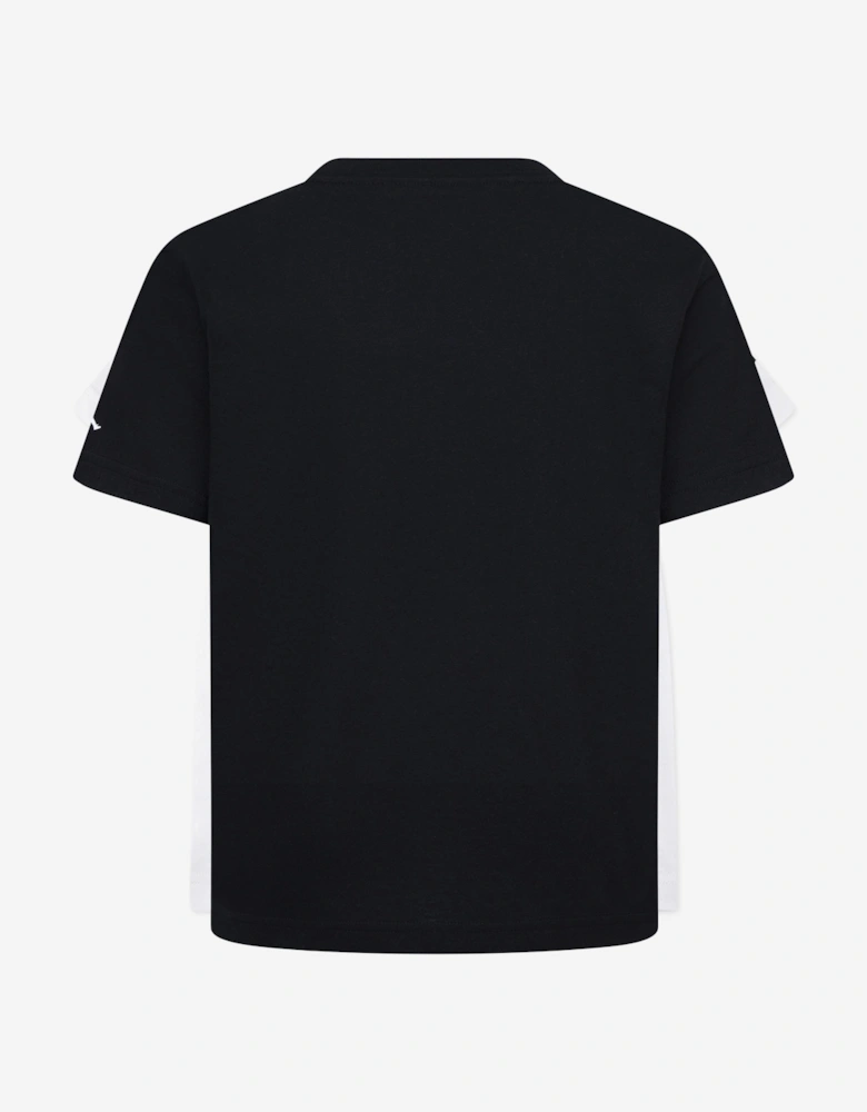 Boys MJ Wordmark Embroidered T-Shirt in Black