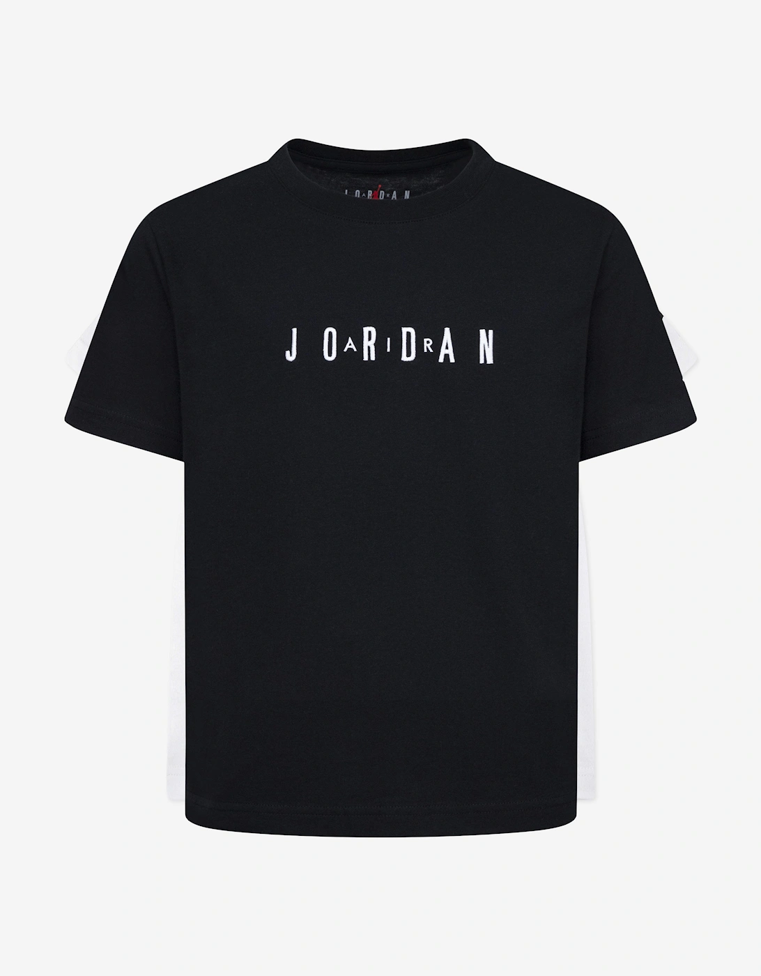 Boys MJ Wordmark Embroidered T-Shirt in Black, 5 of 4