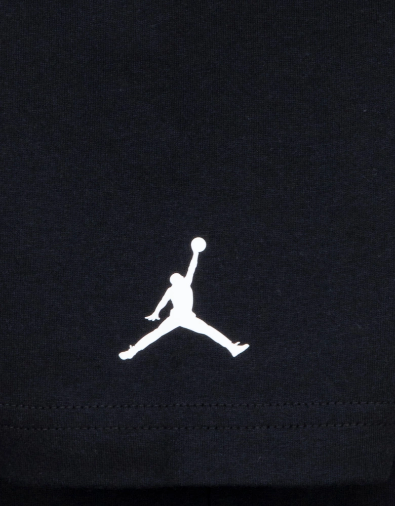 Boys MJ Wordmark Embroidered T-Shirt in Black
