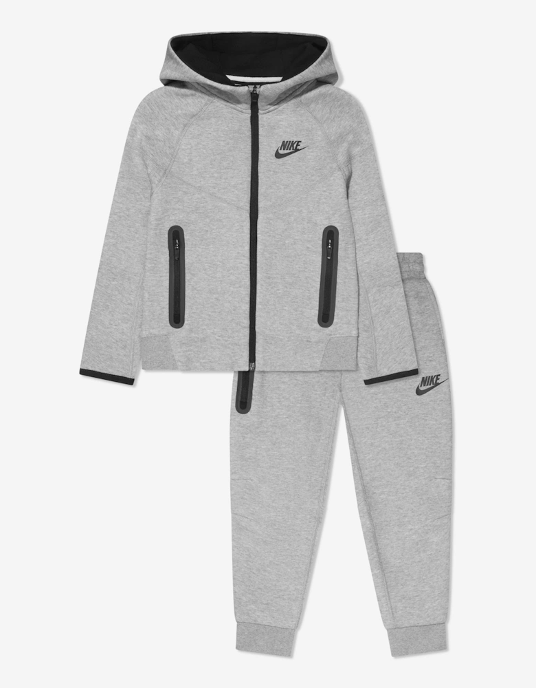 Boys Tech Fleece Hooded Tracksuit in Grey