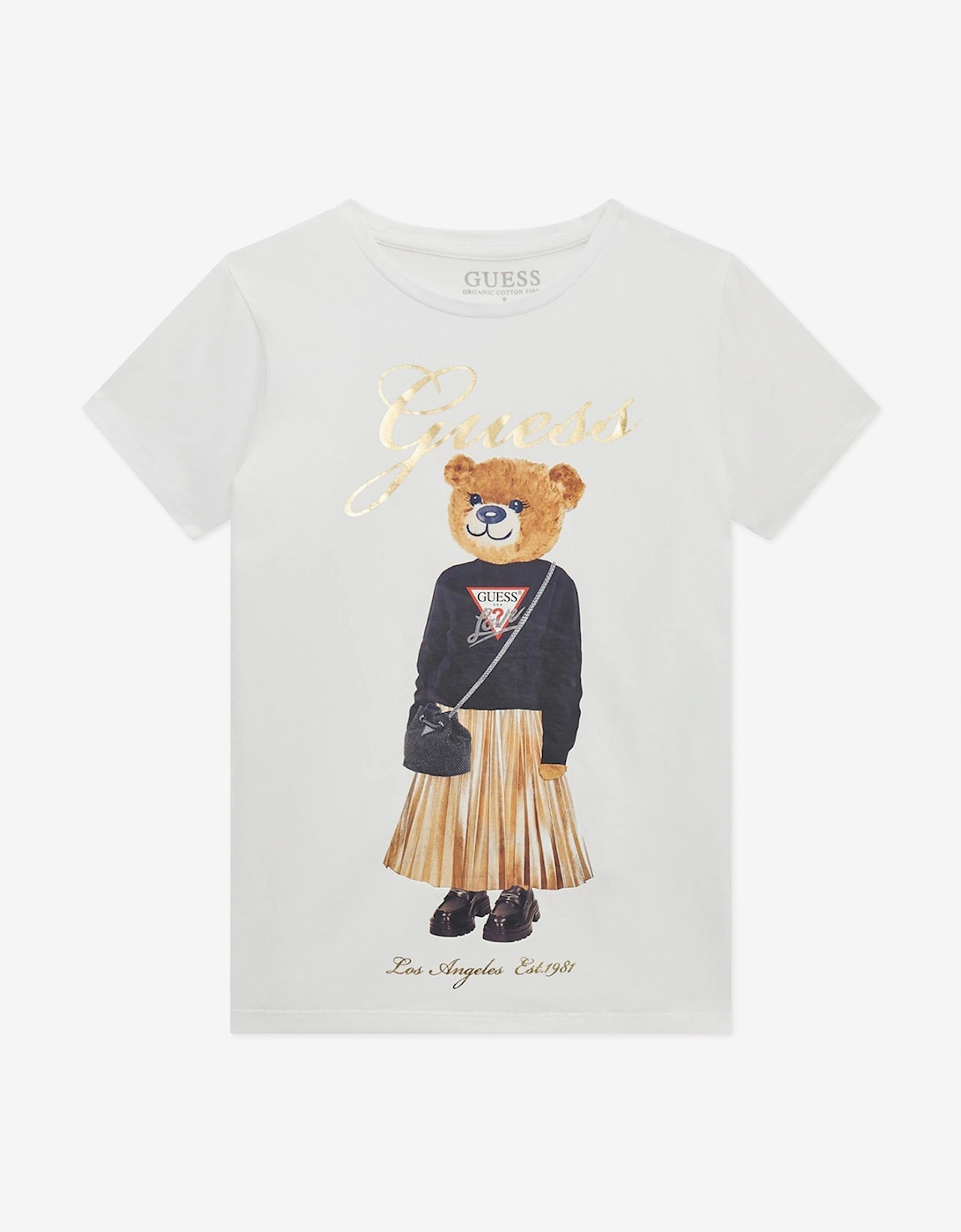Girls Bear T-Shirt in White, 5 of 4