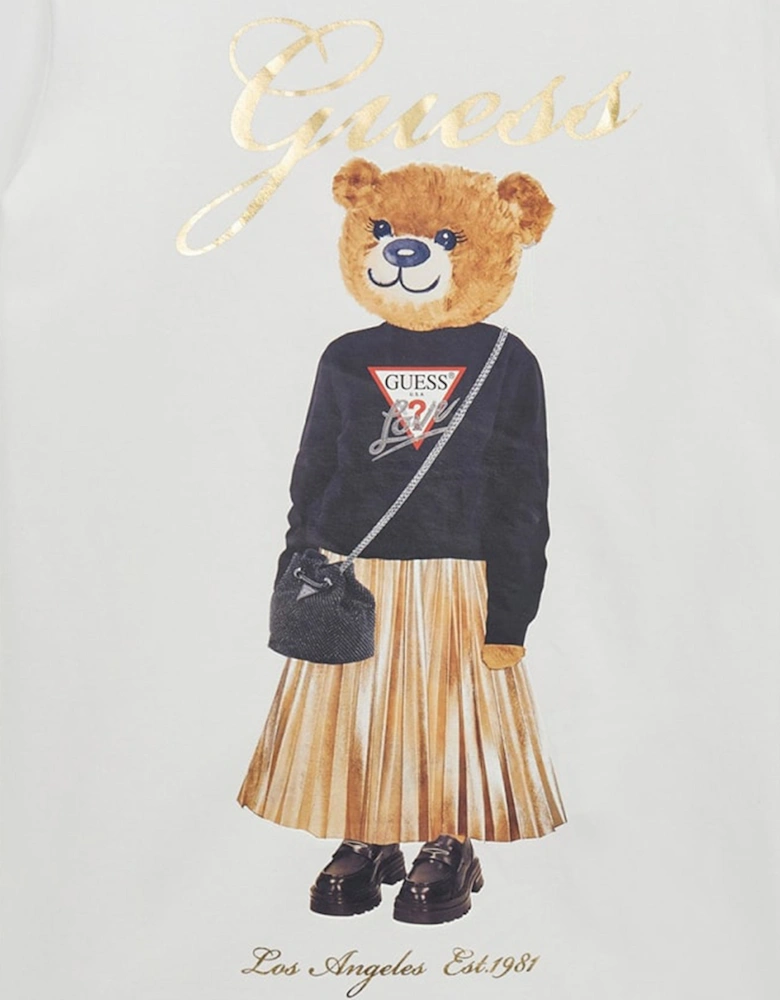 Girls Bear T-Shirt in White