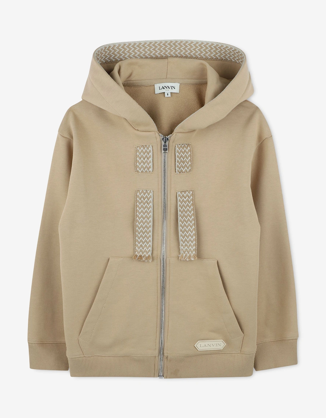 Boys Logo Zip Up Top in Beige, 5 of 4
