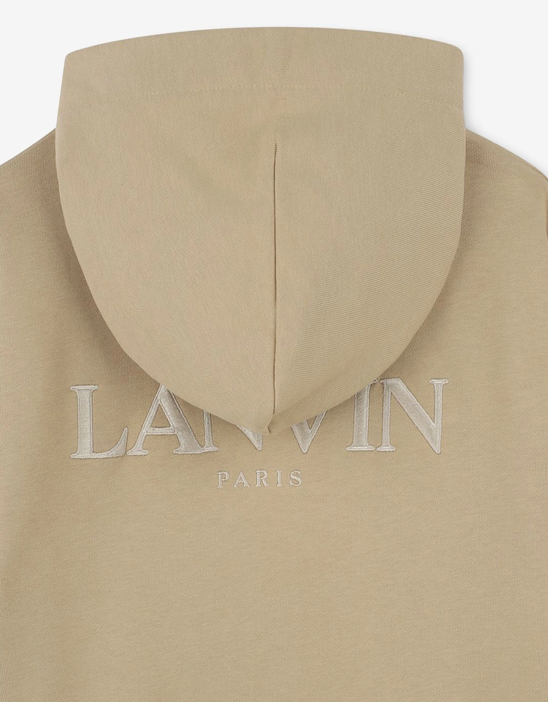 Boys Logo Zip Up Top in Beige