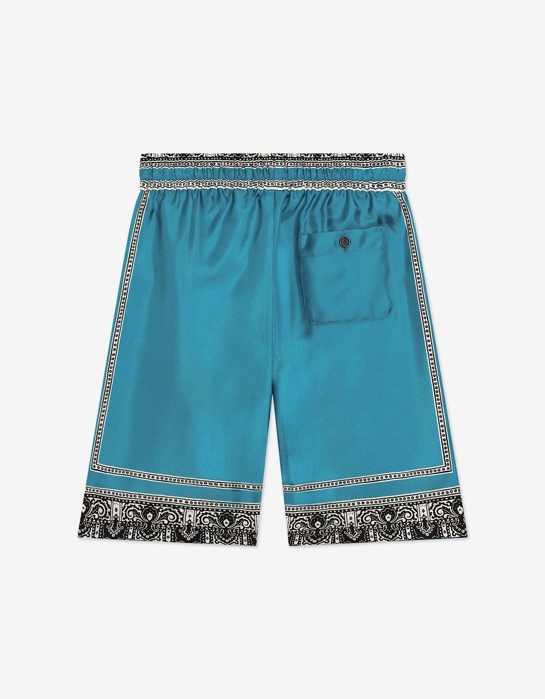 Boys Silk Bandana Print Shorts in Blue