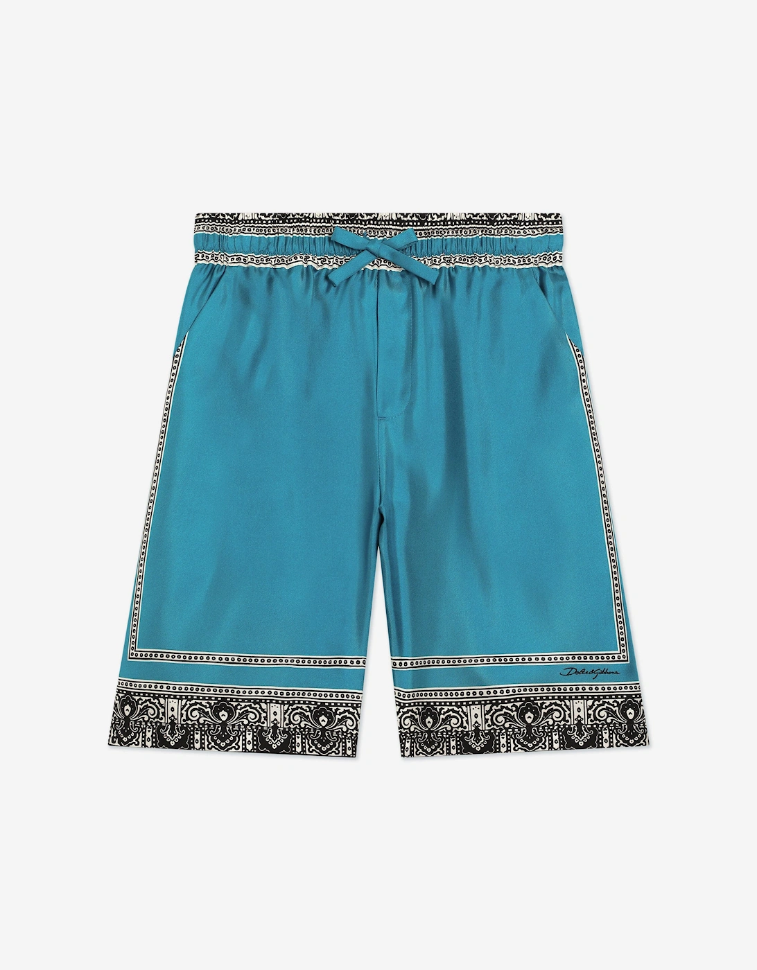 Boys Silk Bandana Print Shorts in Blue, 5 of 4