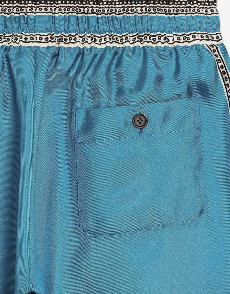 Boys Silk Bandana Print Shorts in Blue