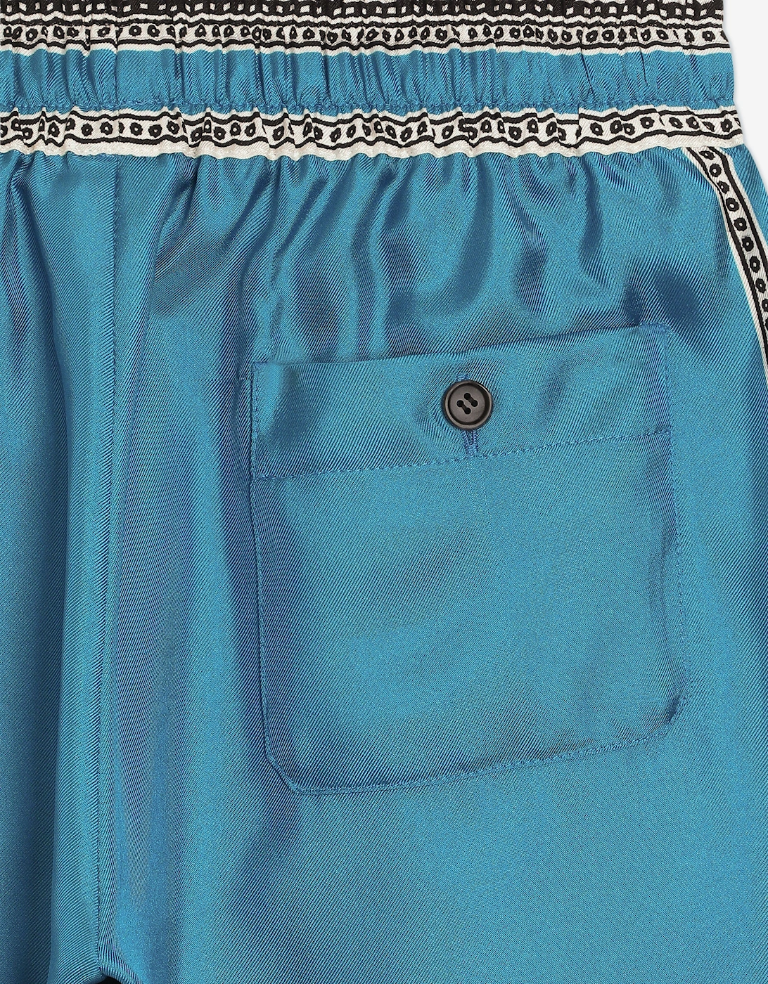Boys Silk Bandana Print Shorts in Blue