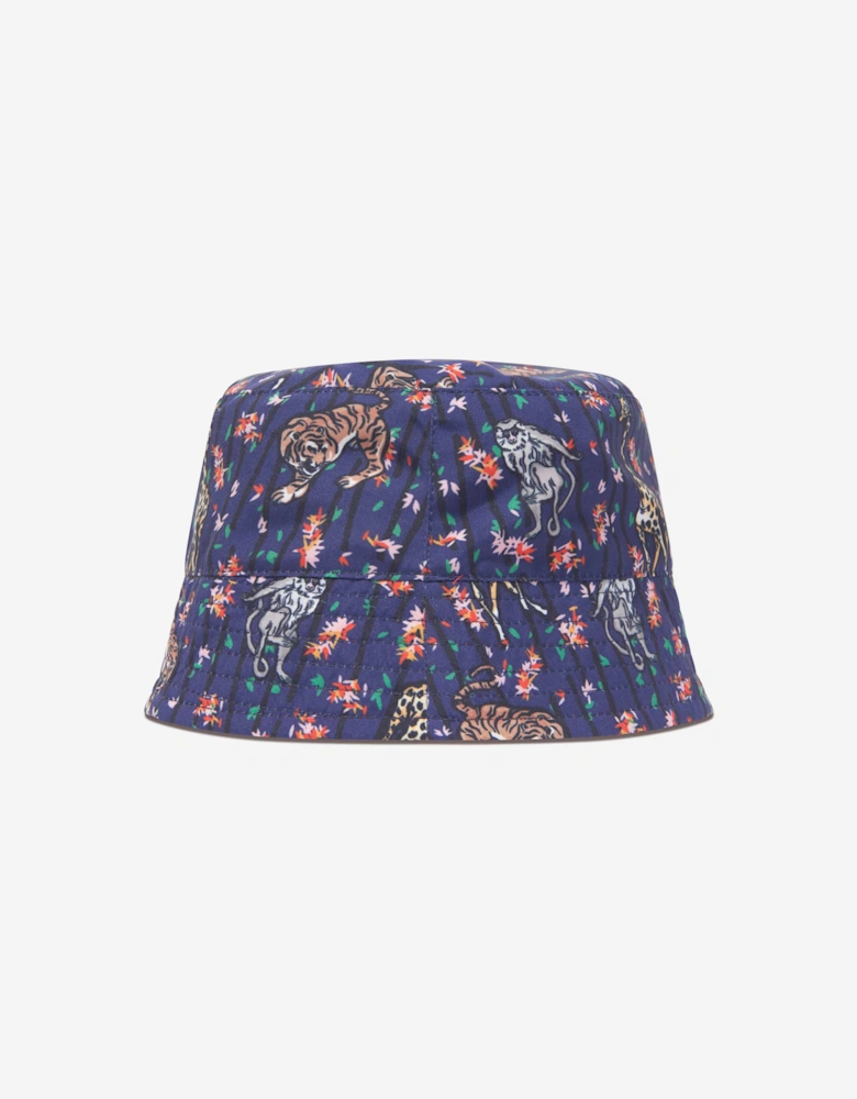 Girls Reversible Bucket Hat in Blue