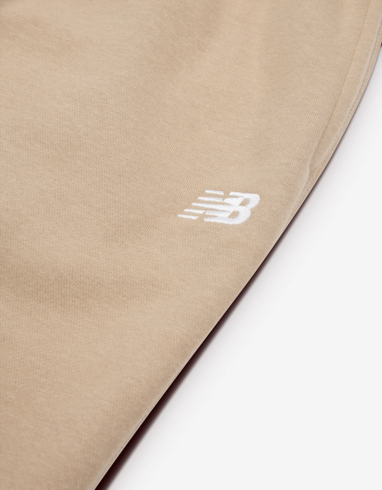 Boys Brush Back Small Logo Joggers in Beige