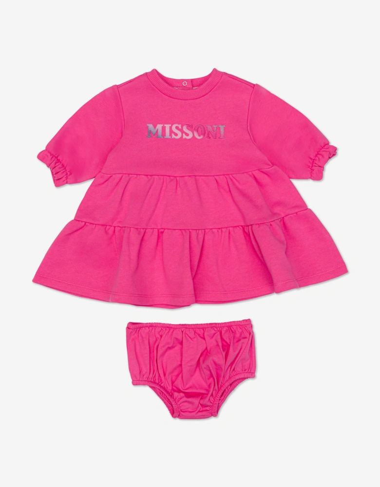 Baby Girls Jersey Dress With Knickers in Pink