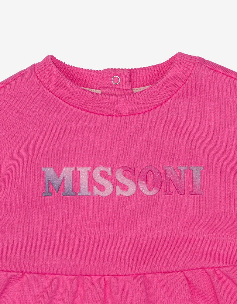 Baby Girls Jersey Dress With Knickers in Pink